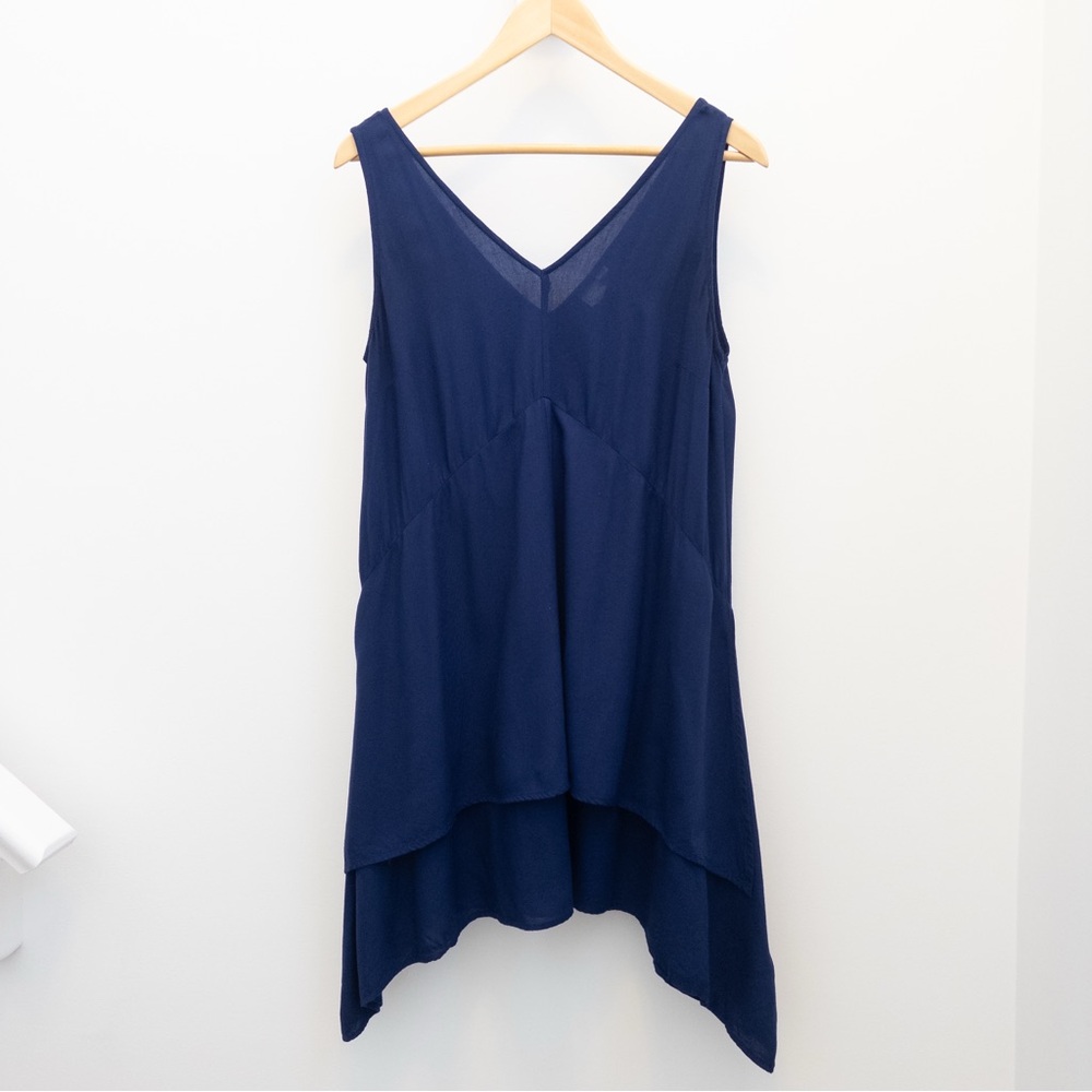 KOY Resort Dress Sleeveless 100% Rayon Navy Women’s XS